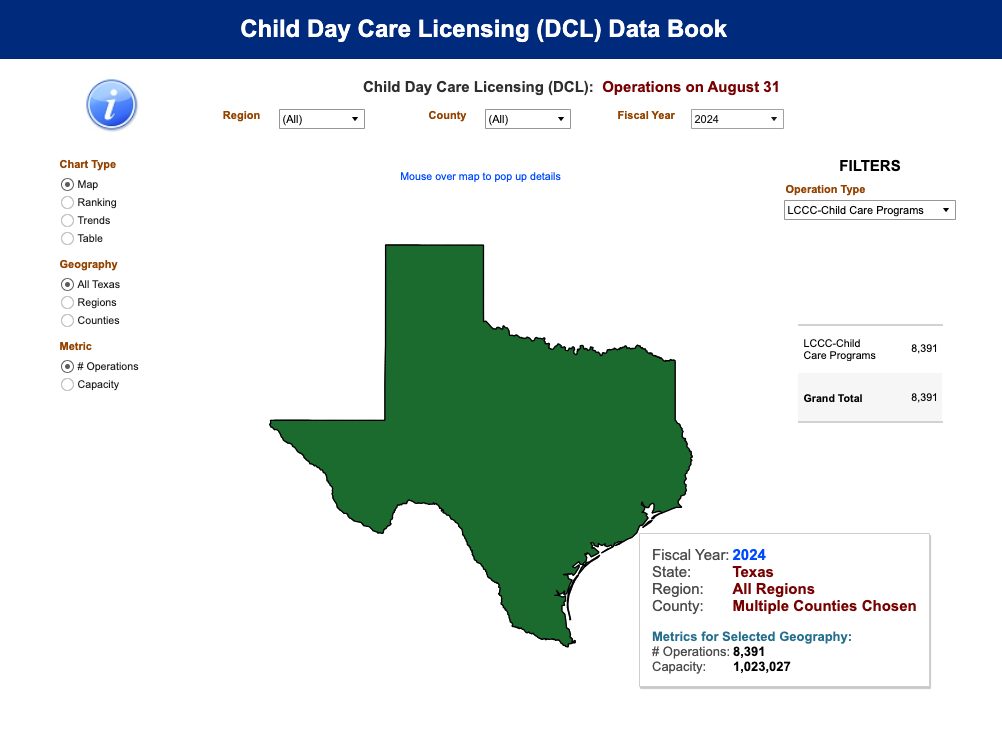 childcare licensing map